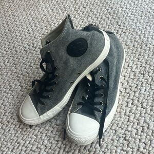 Gray wool high top Converse